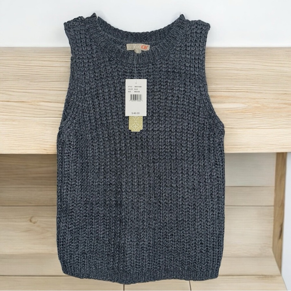 Gianni Bini Dark Gray Crewneck Sweater Vest